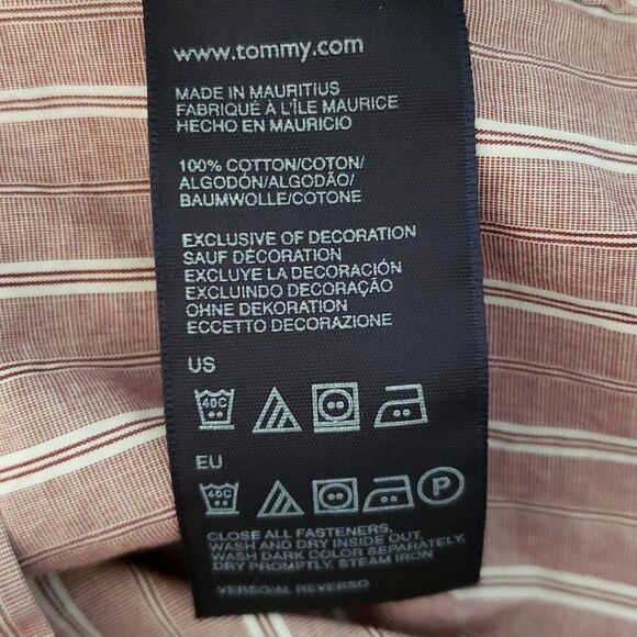 EUC Tommy Hilfiger Men's Button Down Dress Shirt Sz M 15.5-16 - Picture 6 of 6